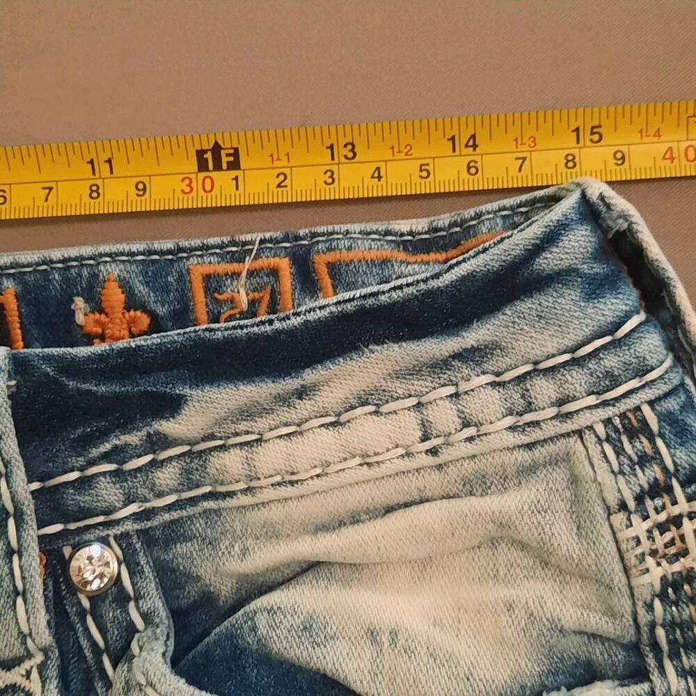 Rock Revival "Dao" Bootcut Womens 27 Bling Light Wash Embellished - Picture 15 of 16